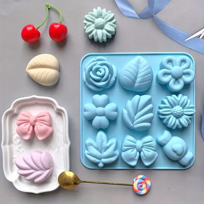 Molde silicona flores grandes 