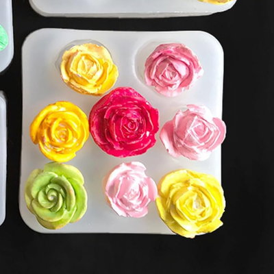 Molde silicona 8 mini flores
