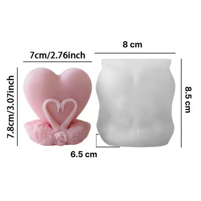 Molde silicona cisne corazon