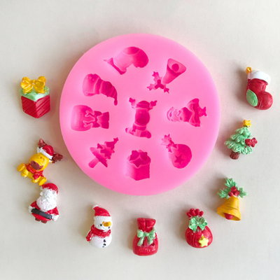 Molde silicona 9 diseños navidad