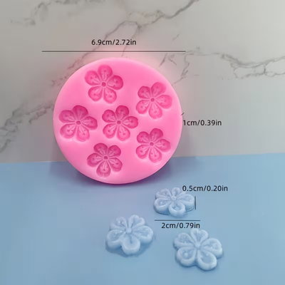 Molde silicona 6 flores de cerezo