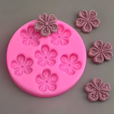 Molde silicona 6 flores de cerezo