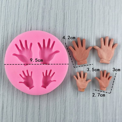 Molde silicona 4 manitos 