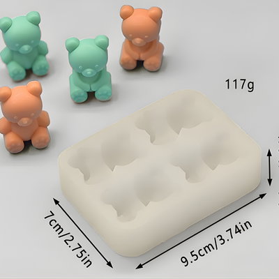 Molde silicona ositos x4