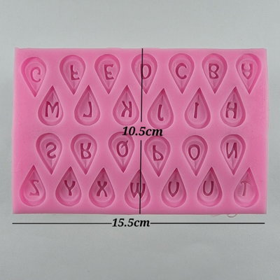 Molde silicona abecedario forma gotita