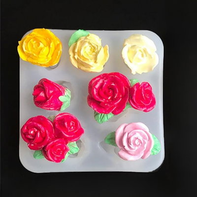 Molde silicona mini flores x7