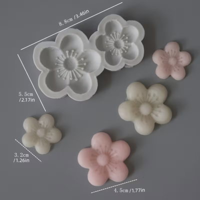 Molde silicona 2 flores de cerezo