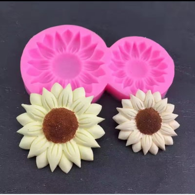 Molde silicona doble girasol 