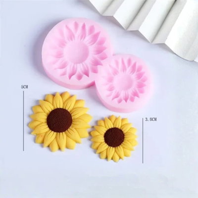 Molde silicona doble girasol 
