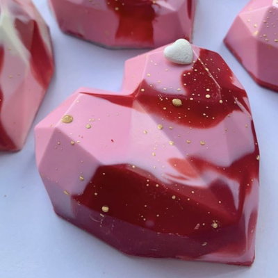 Molde silicona corazon diamante x8