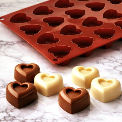 Molde silicona corazon x15