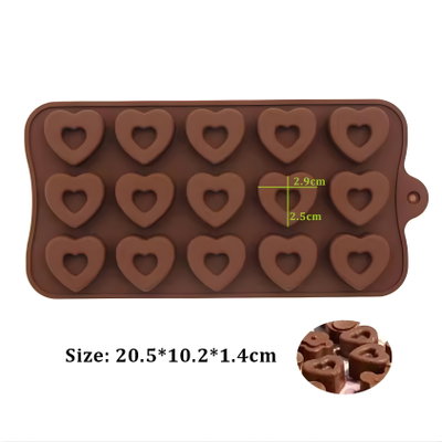 Molde silicona corazon x15