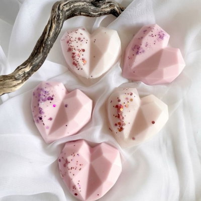 Molde silicona corazon diamante x8