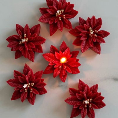 Molde silicona hojas de acebo navidad 