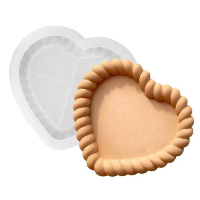 Molde silicona bandeja corazon trenzado 