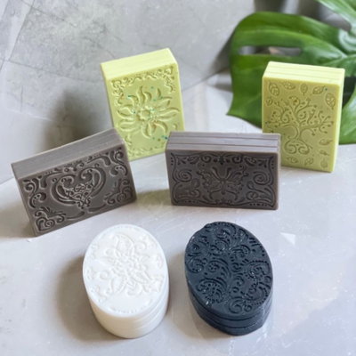 Molde silicona ovalado y rectangulo para jabon 