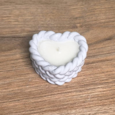 Molde silicona porta vela corazon trenzado 