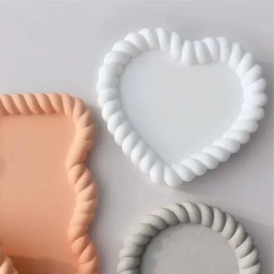 Molde silicona bandeja corazon trenzado 