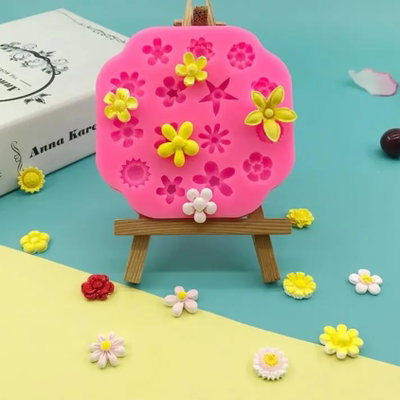 Molde silicona mini flores 