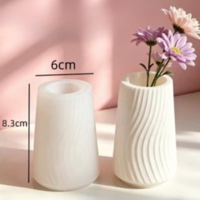 Molde silicona florero lineas onduladas (pequeño)