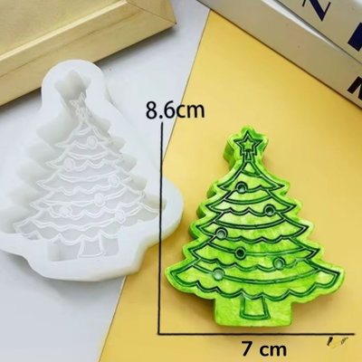 Molde silicona árbol navidad decorado 
