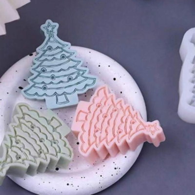 Molde silicona árbol navidad decorado 