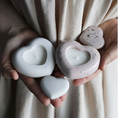 Molde silicona corazon porta vela