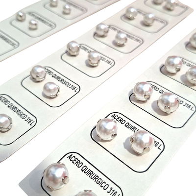 Aros Perla Engarzada ACERO