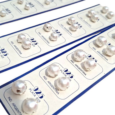 Aros Perla Engarzada Plata 925