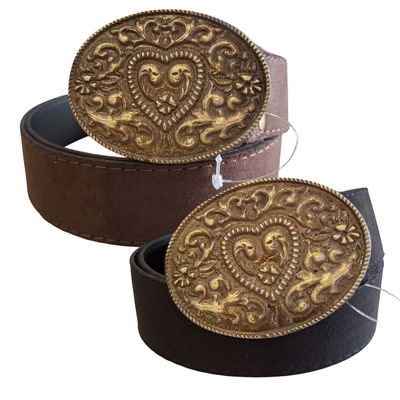 Cinto Labrado Corazon Gamuza