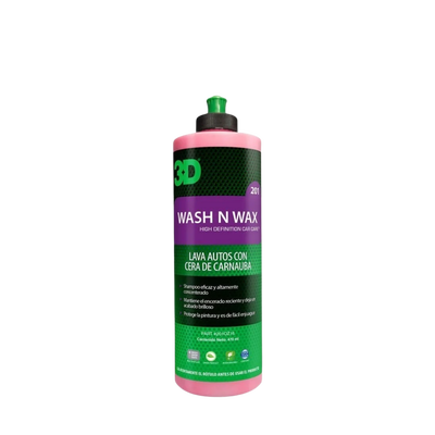 3D Wash and Wax 500ml - Shampoo Concentrado Con Cera