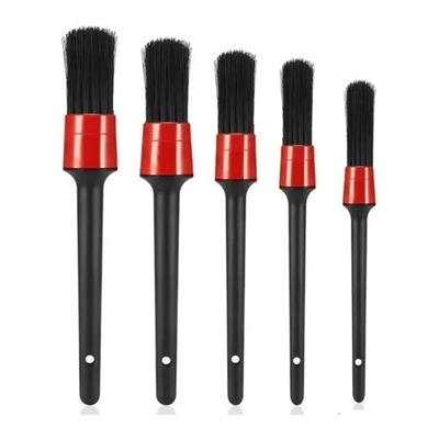Autocare Set X 5 Brochas Negro/Rojo - Pinceles Detalladores
