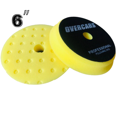 Overcars Pad Espuma 6" Dual Corte Alto - Amarillo
