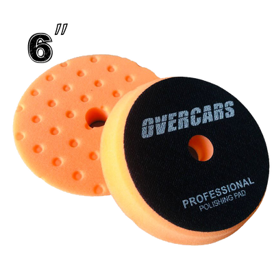 Overcars Pad Espuma 6" Dual Corte Medio - Naranja