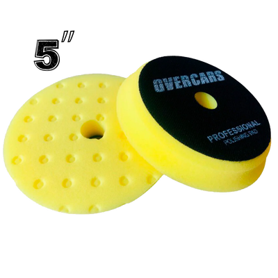 Overcars Pad Espuma 5" Dual Corte  - Amarillo