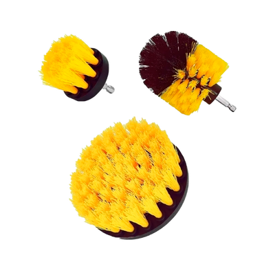 Set x 3 Cepillos Limpieza Para Taladro - Amarillo 