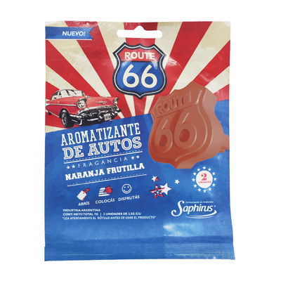 Aromatizante Route 66 Naranja Frutilla(2 unid)
