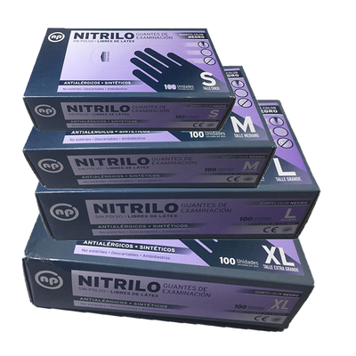 Guantes De Nitrilo Caja X 100u - Talles S/M/L/XL