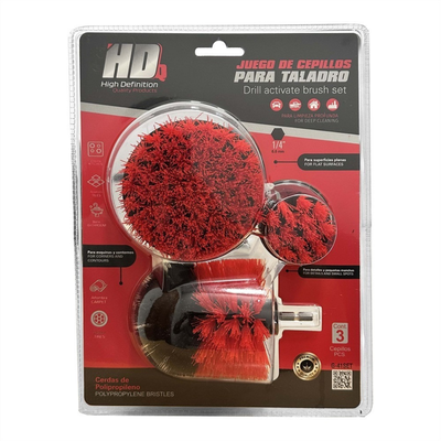 3D Set x 3 Cepillos De Limpieza Para Taladro 