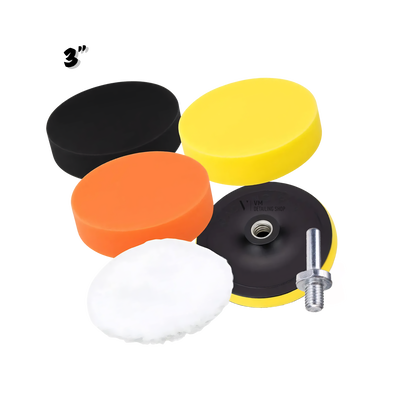 Autocare Kit De 4 Pad 3" Con Backing Plate Para Taladro - Pulido