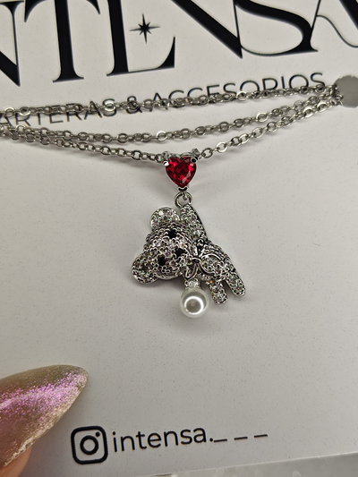 COLLAR OSITO ♥ ROJO AQ