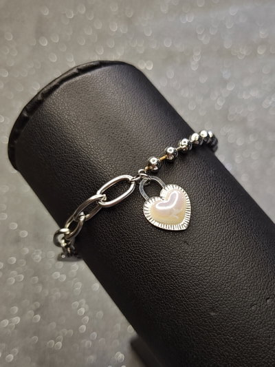 PULSERA CORAZON C/ PERLA
