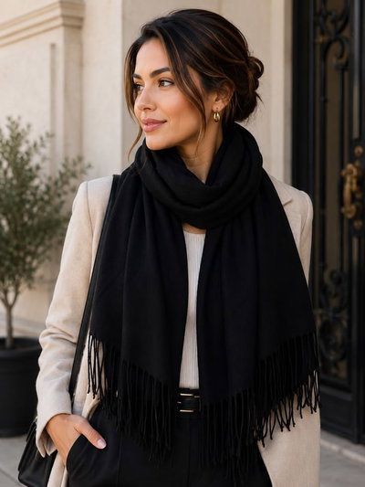 BUFANDA CASHMERE NEGRA