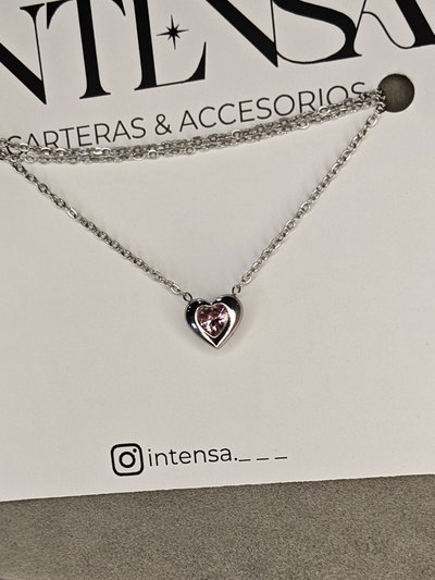 COLLAR AQ ♥ CUBIC ROSA