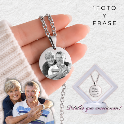 Medalla Acero Circular Fotograbado (1 Foto)