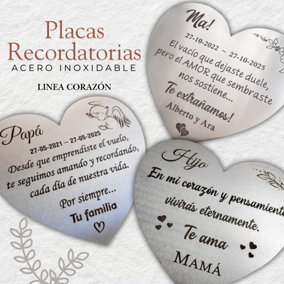Placa Recordatoria Clasica Corazón