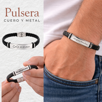 Pulsera Cuero Identificacion