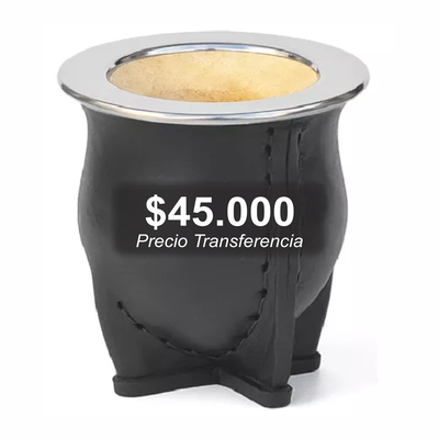 MATE CAMIONERO CUERO VIROLA ACERO