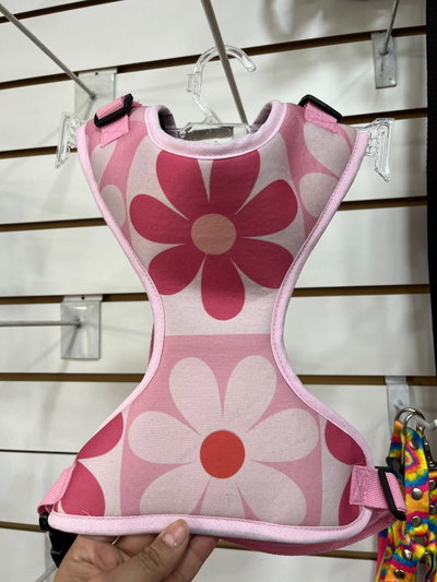 Pretal de neoprene Flores para perros con correa | Pechera de paseo 