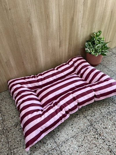 Almohadon 1m x 75cm rayas bordó